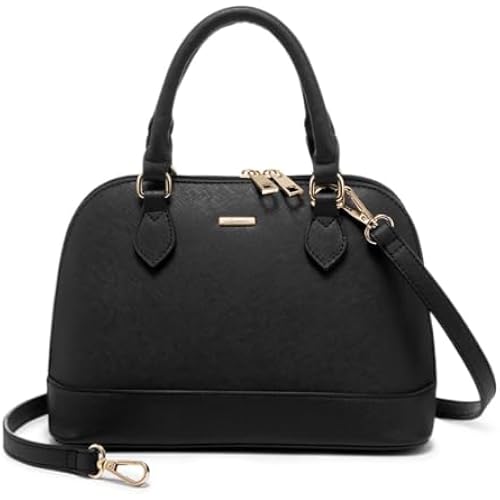 LOVEVOOK Purse for Women, Crossbody Dome Satchel Handbag with Double Zip