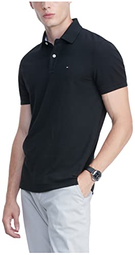 Tommy Hilfiger Men's Short Sleeve Moisture Wicking Stretch Polo Shirt with Quick Dry + UV Protection