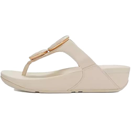 Image of FitFlop Women's Lulu Marbled-Stone Toe-Post Sandals | Orthopedic Arch Support Slip-Resistant Cushioned Faux Leather Shoes