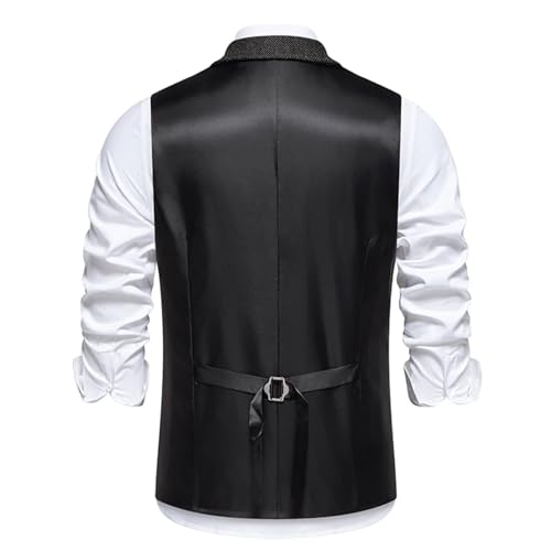 Men's Coarse Tweed Dress Vest Multi-Pockets for Men Casual Vintage Gentleman Waistcoat for Wedding Party2