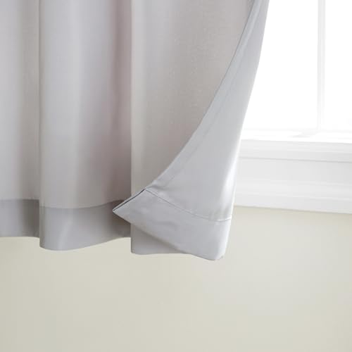 TOWN & COUNTRY BASICS Cabana Solid Heavyweight Indoor Outdoor Curtains, Light Filtering Opacity with Grommet Top, Water Repellent, 2-Pack Set, 54"x108", Cloud Grey - Thumbnail 2