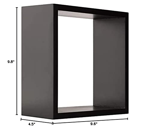 Pinnacle Frames And Accents, Black, Floating Square Wall Shelves Nested Cubes, Set Of 3, 9 By 9, 3 #TOP6