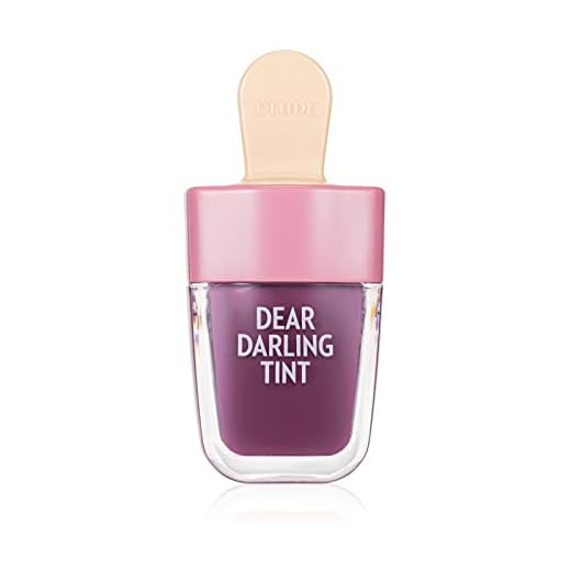 ETUDE Dear Darling Water Gel Tint Ice Cream (PK004 Red Bean Red) (21AD) | Vivid High-Color Lip Tint with Minerals and Vitamins from Soap Berry Extract to Moisture Your Lips