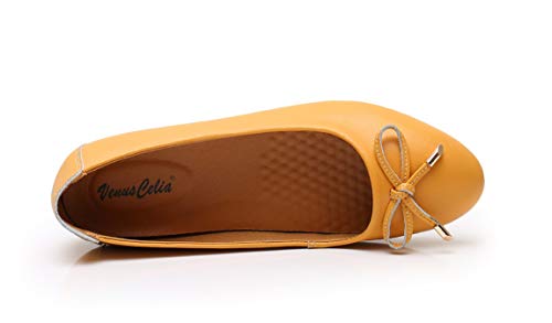 VenusCelia Women's Bowknot Ballet Dance Flat Shoe4