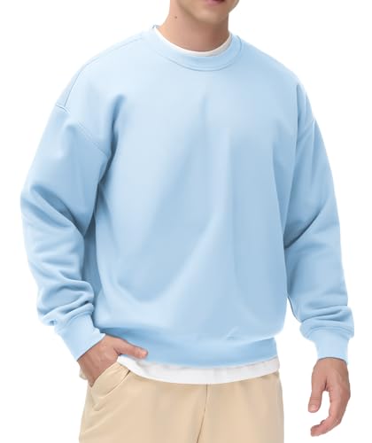 THE GYM PEOPLE Men's Fleece Crewneck Sweatshirt Thick Loose fit