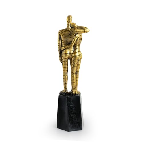 Image of ExclusiveLane 'Love Couple' Modern Decorative Couple Showpiece for Home Decor Decorative Items for Living Room Sculpture (Resin, Handcrafted, 32 cm) | Couple Miniature Showpiece |