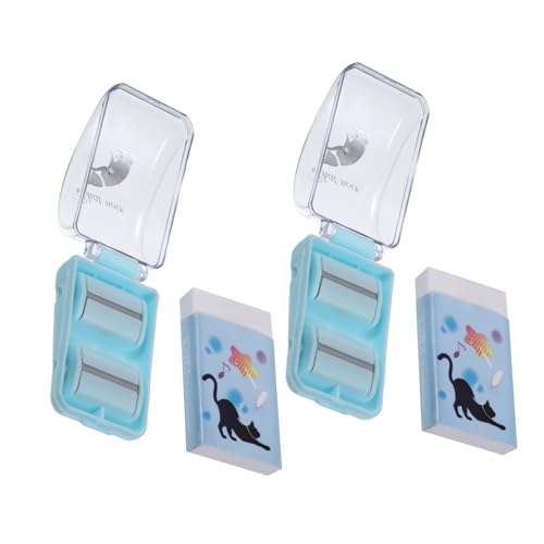 COHEALI 2 Sets Eraser Roller Crumb Collector for Table Mini Eraser Cleaner Eraser Crumb Roller Eraser with Clean Roller Portable Eraser Collector Erasers Eraser Crumb Cleaner Rubber