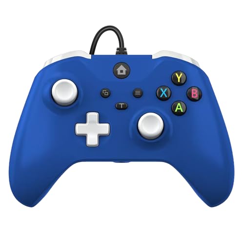 Kamylorus Controller Wired for X-BOX ONE, X-BOX Series X|S, Plug and Play Gaming Gamepad with 3.5mm Audio Jack, Video Game/Gaming Controller Support Turbo Function, Dual Vibration(Blue)