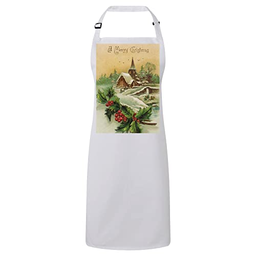 Tablier cuisine peinture vintage Noël, le cadeau idéal pour les passionnés de cuisine