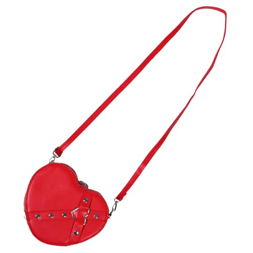 Sac de cœur en PU rouge COLLBATH pour sublimer une tenue de soirée terne