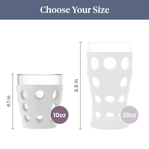Lifefactory 10-Ounce Beverage Glasses with Protective Silicone Sleeves, 4-Pack, Stone Gray by Lifefactory - Image 6