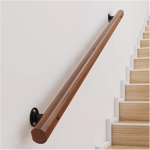 Barandilla duradera de madera maciza para escaleras con diseño de una pieza