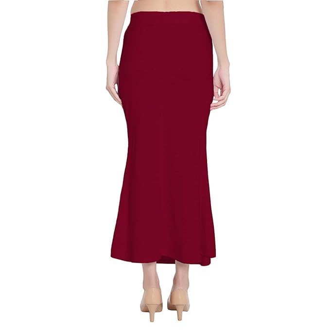 Image of Saree Shapewear Petticoat for Women Cotton Blended Lycra Shaper Petticoat with Elastic & Lace (Drawstring) Long Under Skirt Fishcut Wrinkle Free Shapewear