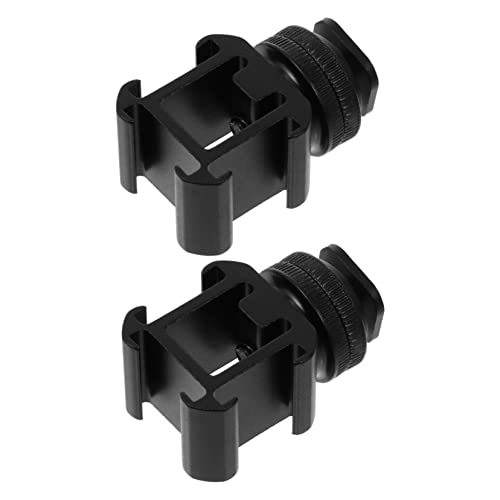 ARTIBETTER 2 Sets Camera Mount Accessories Hot Shoe Base Cellphone Stand Hot Shoe Connector Hot Shoe Adapter Mic Mount Digital Camera Accessories Photography Supplies Black Aluminum Alloy