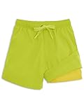 Batermoon Boys Swim Trunks Kids Summer Drawstring Swim Board Shorts Fashion Quick Dry Beach Bathing Suit Fluorescent Yellow