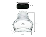 Octopus 50 x kałamarz, kałamarz, szkło ozdobne z czarną zakrętką, pojemność 30 ml, Ø gwintu 30 mm