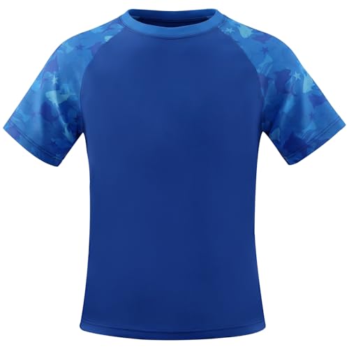Image of Valcatch Kids Rash Vest Short Sleeve Swim T Shirt, Dark Blue, 10-12 Years