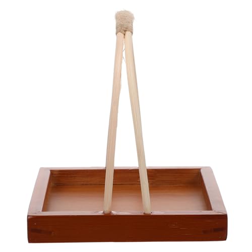 Plato cuadrado pequeño de madera para sushi miniatura 1