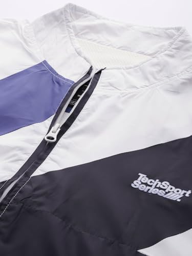 Image of The Indian Garage Co Men Regular Fit Colorblocked Wind Cheater