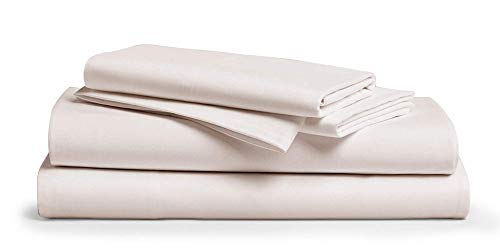 Pure Egyptian King Size Cotton Bed Sheets Set (King, 500 Thread Count) Cream Bedding and Pillow Cases (4 Pc) â€“ Egyptian Cotton Sheets King Size Bed- Sateen Sheets - 18â€ Deep Pocket King Sheets