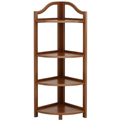 Vyntyra Book Shelf,Open Storage Shelf,Narrow Bookcase for Small Space,for Living Room, Bedroom, Home Office(Light Walnut,4th Floor)