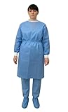 Disposable Isolation Gowns for Medical, Dental and Lab, Poly-Reinforced SMS Fabric, Level 3 Sterile...