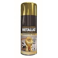 Inspired Essentials Metallic Spray Paint 400ml Multi-Purpose Use, Spray for Metal and Wooden Furniture, Ornaments, Decorative Items and Much More for Interior & Exterior (1, Shimmering Gold)