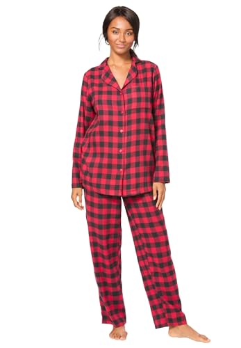 Dreams & Co. Plus Size Classic Flannel Pajama Set