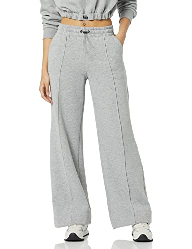 Core 10 Damen Super-weiche Jogginghose Fleece gerades Bein, Grau Meliert, L Cover