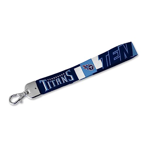 Rico Industries NFL Football Tennessee Titans Standard Wrist Lanyard Key Chain, Cute Wristlet Strap Keychain Holder for Women Men Car Keys ID Badges Card Wallet Phone Camera