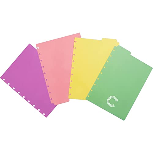 Divisórias de Caderno Inteligente, Médio, Pastel, 172 x 231 mm, 4 Unidades
