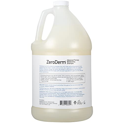 Ginger Lily Farms Botanicals Zeroderm Advanced Therapy Moisturizing Shampoo For All Hair Types, 100% Vegan & Cruelty-Free, Fragrance Free, 1 Gallon (128 Fl. Oz.) Refill #TOP1