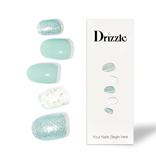 Drizzle Semi Cured Gel Nail Strips, Real Nail Polish Art Stickers (Uv/Led Light Required), Glossy, Glitter, Solid Color, Adhesive Full Nail Wraps Long Lasting Waterproof, Nail Strips Decal For Women (Day Dream) #TOP3