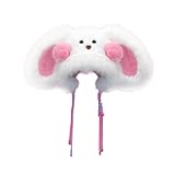 Rabbits Ear Plush Hat for Adult Unisex Warm Furry Ushanka Fashion Outdoor Activity Winter Windproof Trapper Fashionable Winter Caps White