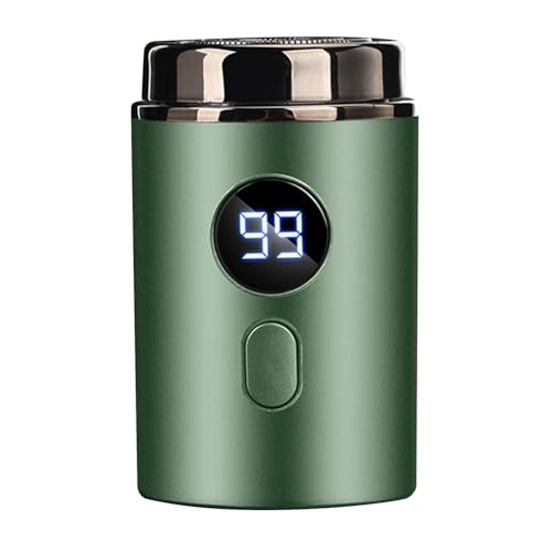 Mini rasoio elettrico, per uso a secco e bagnato, rasoio intimo indolore per uomo, rasoio elettrico portatile e lavabile, rasoio senza fili USB verde