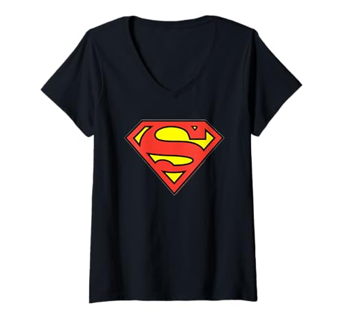 Womens DC Comics Superman Logo V-Neck T-Shirt