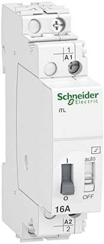 Schneider A9C30811 Impulse Relay iTL 16A 1P 230VAC/110VDC, White, Set of 12 Pieces