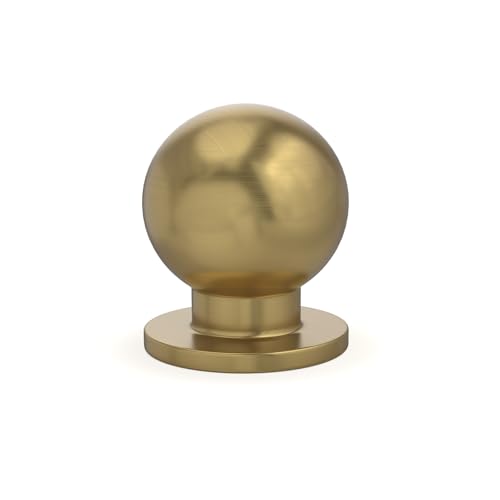 homdiy Champagne Bronze Cabinet Knobs, Round Drawer Knobs, 1 inch Diamater, 30 Pack Ball Dresser Drawer Handles, Solid Aluminum Alloy, Single Hole, Screws Included, Kitchen Hardware for Bathroom