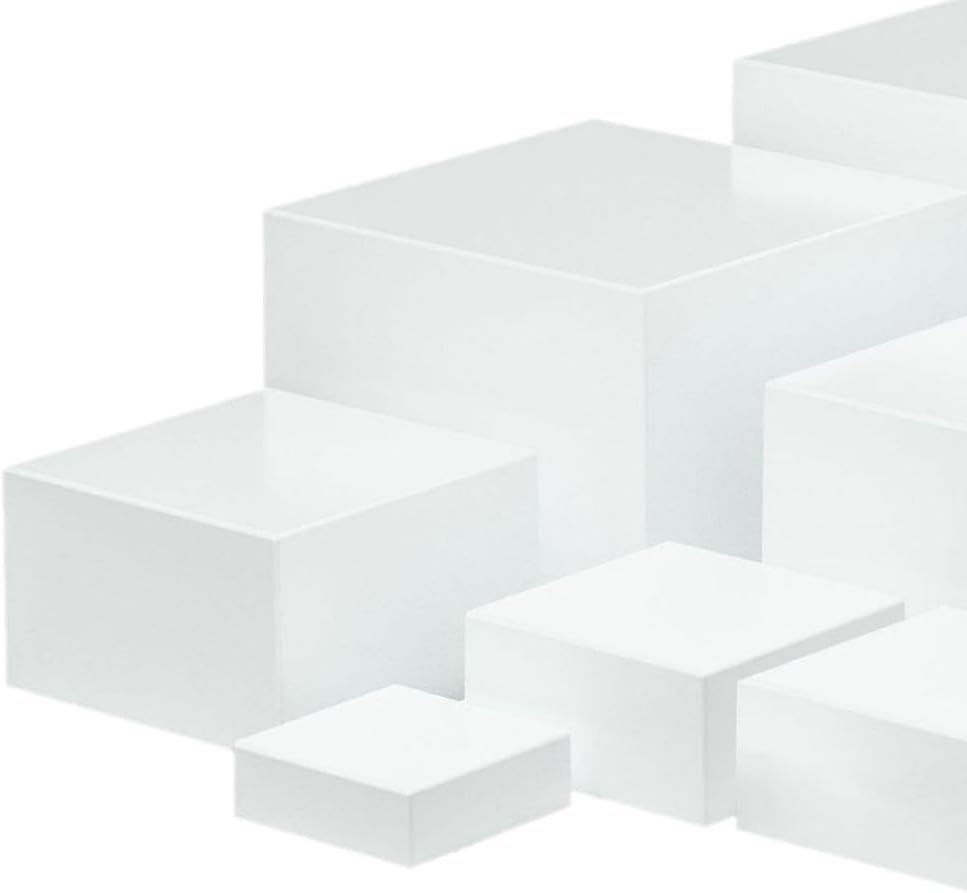 7X Acrylic Cube Display Box Riser Food Riser for Food Action Figures Cake
