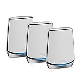 NETGEAR Orbi Sistema Wifi 6 Mesh RBK853, Router + 2 satélites, cobertura de 525 m² y 60 Dispositivos, velocidad AX6000 Triband