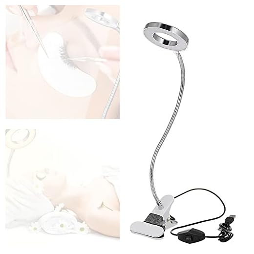 PENNY73 Luminária de mesa portátil para unhas, sem radiação, clipe de braçadeira, proteção para os olhos, dobrável, tatuagem e manicure, luz de mesa, lupa, lâmpada de reparo