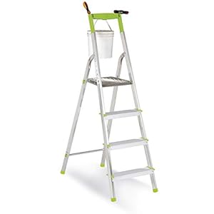 Casabriko Haushaltsleiter aus Aluminium mit 4 Stufen, Metall, grün, 84 cm