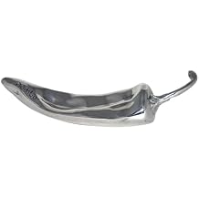 nambe Chili Pepper Figurine | New Mexico Pepper Sculpture Home Decor | Small Figurines Desktop, Kitchen, and Bookshelf Decoration | Made of Metal Alloy 6-inch