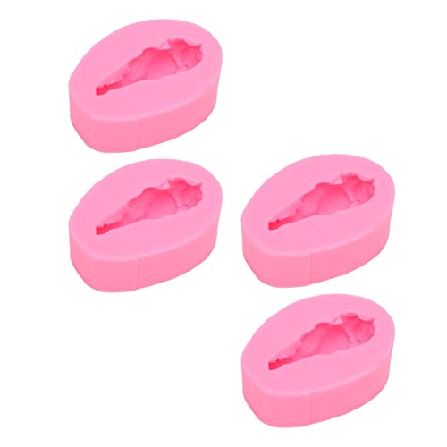 Molde de silicona con forma de baqueta, fondant, chocolate, decoración de tartas, bricolaje, pastelería, para tartas de fiesta de Navidad, color rosa, 4 unidades