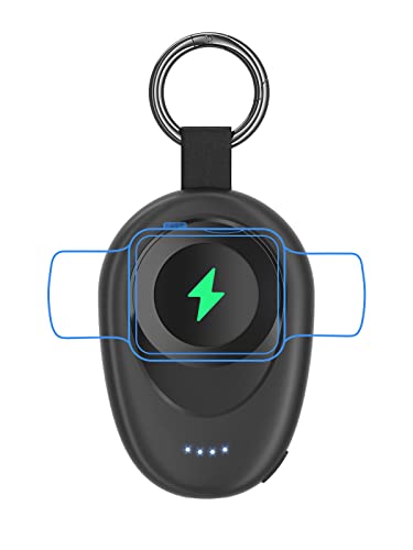 Gagaking Portable Charger For Apple Watch, 1400Mah Iwatch Charger Wireless Fast Charging Power Bank, Magnetic Travel Car Keychain Charger For Apple Watch Series 8/7/6/5/4/3/2/Se/Ultra, Black #TOP7