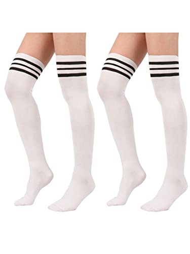Image of Zando Womens Thigh High Socks Over The Knee Tube Leg Warmers Stocking Cotton Cosplay Long Solid Leggings Sock