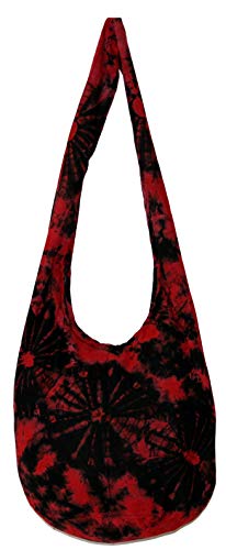 Image of TIE DYE Bohemian Hipster Hobo Boho Hippie Crossbody Bag Purse Black Tone 39 inch