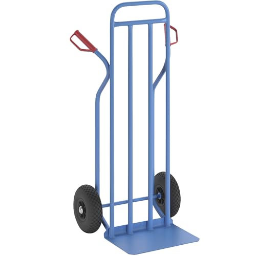 eurokraft | Sackkarre aus Stahl | Modell XXL | extragroße Schaufel | Luftbereifung