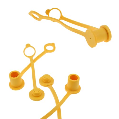 DGZZI 8PCS Quick Connect Port Plug Dust Cover Yellow Soft Rubber PVC Protective Sleeve 4 each of 3/8 Male and 3/8 Female Protective Sleeves Fit Low Pressure Natural Gas or Propane System Equipment