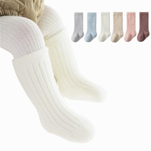 6 Pairs Plush Baby Socks for Warm Autumn Winter, Thick Newborn Infant Mid Calf Socks with Loose Comfort Fit